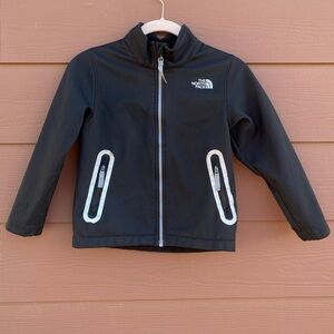 The North Face Kids XS Size 6 Black Gray Zip Up Collared Jacket Coat